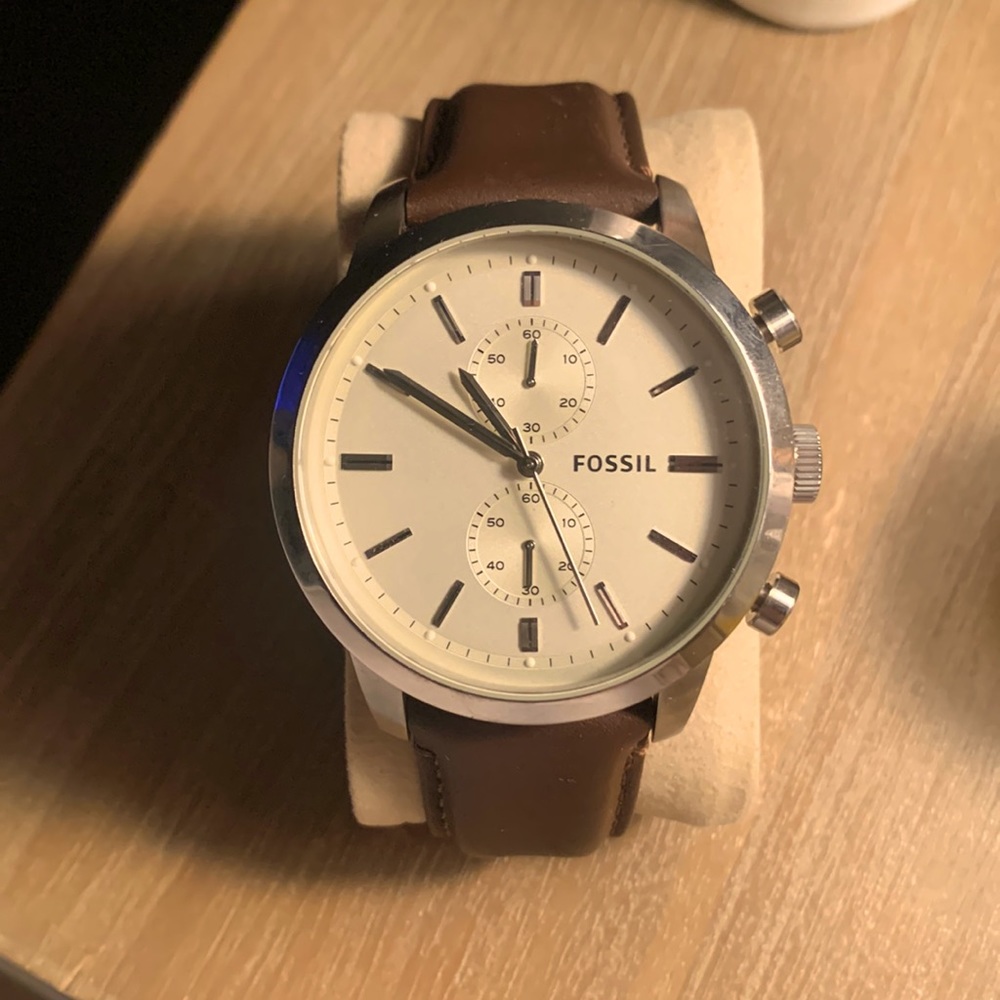 Fossil Townsman Chronograph White Dial Brown Leather Men's Watch
FS4865